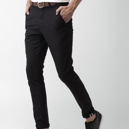 Mast & Harbour Men Black Skinny Fit Solid Sustainable Chinos-image-51