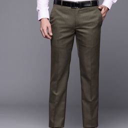 Raymond Men Textured Slim Fit Formal Trousers-image-97