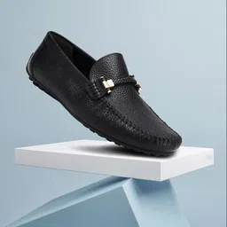 ROSSO BRUNELLO Men Textured Leather Formal Loafers-image-89
