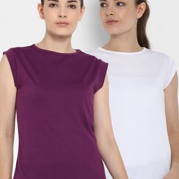 appulse Women Pack Of 2 Solid Round Neck T-shirts-picture-27