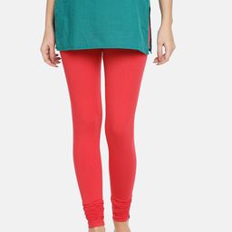 TWIN BIRDS Women Red Solid Churidar Leggings-image-93