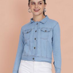 BUY NEW TREND Women Blue Lightweight Denim Jacket-image-53