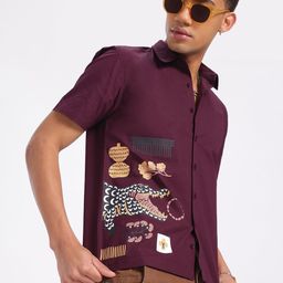 glitchez Streetwear Comfort Conversational Print Relaxed Fit Pure Cotton Shirt-image-29