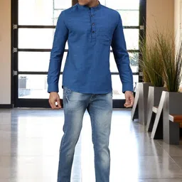 Kryptic Cotton Mandarin Collar Straight Kurta-picture-30