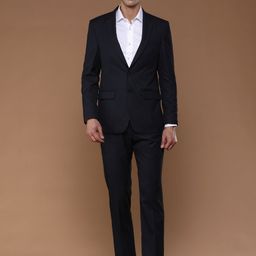 Louis Philippe Men Navy Single-Breasted Ultra Fit Formal Suit-image-11