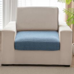 HOKIPO Blue Jacquard 1 Seater Sofa Seat Cover-image-97