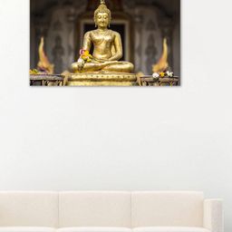 999Store Black & Gold-Toned Hand-Painted Buddha Wall Art-image-90