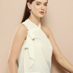 Chemistry Tie-Up Detail One Shoulder Top-image-6