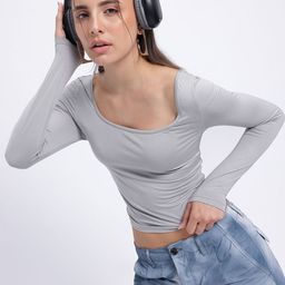 glitchez Sweet & Spice Scoop Neck Crop Fitted Top-image-41
