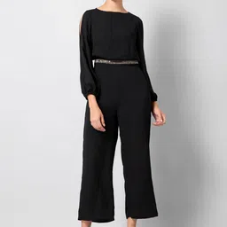 FabAlley Women Black Solid Basic Jumpsuit-27