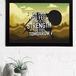 eCraftIndia Brown & Green Quirky Quote Satin Matt Textured UV Art Paintings-image-81