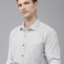 Park Avenue Slim Fit Vertical Stripes Formal Shirt-image-101