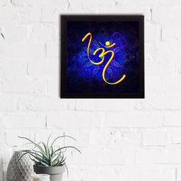 eCraftIndia Blue & Black Om Symbol Satin Matt Textured UV Art Paintings-image-8