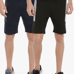 Force NXT Men Pack Of 2 Super Combed Cotton Bermuda Sports Shorts-image-55