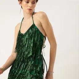 bebe Halter Neck Fringe with Sequin Playsuit-picture-40