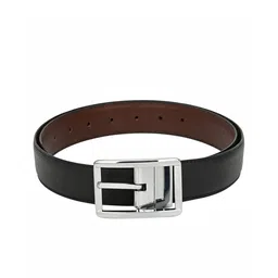 Calvadoss Men Black & Brown Textured Reversible Belt-image-46