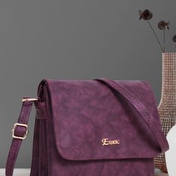 Exotic Purple PU Structured Sling Bag-55