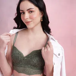 DressBerry Floral Self-Design Medium Coverage Lightly Padded T-shirt Bra DRM-DB-MK15D-28