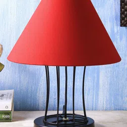 Devansh Red Solid Traditional Table Lamp-48