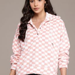 The Roadster Lifestyle Co. Checked Hooded Sherpa Sweatshirt-picture-7