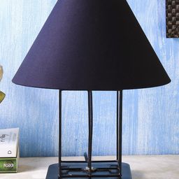 Devansh Black Solid Traditional Frustum Table Lamp-41