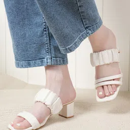 ZENVO Strapy Open Toe Block Heels image 1