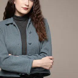 bebe Women Denim Blue All Day Tailored Jacket-image-87