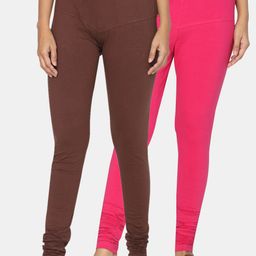 Women Pack of RANI And CHOCOLATE Churidar Leggings-image-33