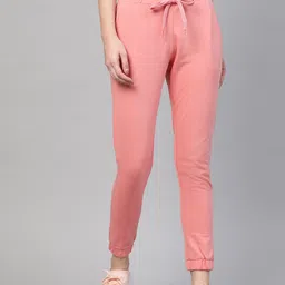 M7 by Metronaut Women Pink Slim Fit Solid Joggers-picture-16