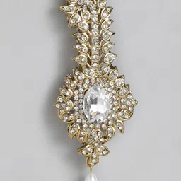 I Jewels White Gold Plated Stone Studded Handcrafted Mahajara Dulha Pagadi Kalangi-image-34