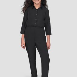 Uptownie Lite Girls Black Roll Up Jumpsuit-picture-57