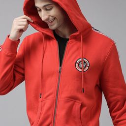 U S Polo Assn Denim Co Men Red Hooded Sweatshirt-image-80