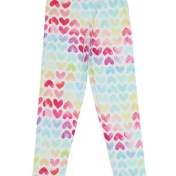 Doodle Girls Heart Printed Ankle Length Leggings-0