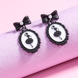 DressBerry Classic Style Enamelled Drop Earrings-image-8