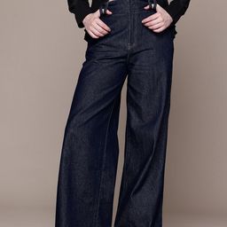 MANGO Women High-Rise Pure Cotton Wide Leg Jeans-image-39