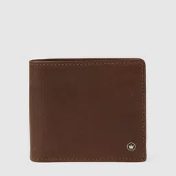 Louis Philippe Men Brown Solid Leather Two Fold Wallet-51