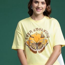 DressBerry Women Printed Pure Cotton T-shirt-image-81
