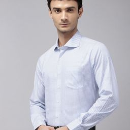 Van Heusen Slim Fit Checked Pure Cotton Formal Shirt-image-97
