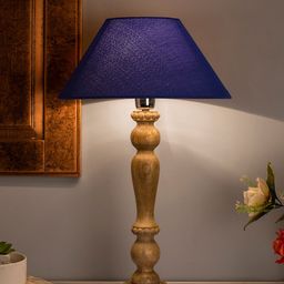Homesake Beige Solid Handcrafted Bedside Standard Table Lamp with Shade-11