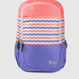 Gear Unisex Purple & Coral Peach Graphic VIBES BP 3C Backpack-picture-41