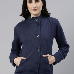 Campus Sutra Mandarin Collar Front-Open Sweatshirt-picture-40