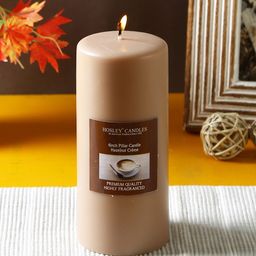 HOSLEY Brown Hazelnut Creme Fragranced Wax Pillar Candle-image-66