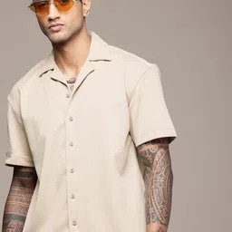 The Roadster Life Co. Self Design Textured Relaxed Fit Shirt-image-62