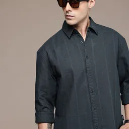 The Roadster Life Co. Pure Cotton Checked Textured Relaxed Fit Shirt-image-62