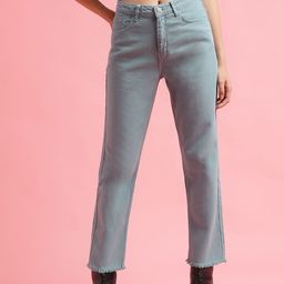 Belliskey Women Straight Fit High-Rise Clean Look Cotton Jeans-image-91