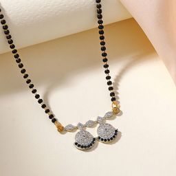 Estele Rhodium-Plated Crystals Mangalsutra-35
