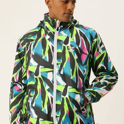 Sports52 wear Comfort Fit Printed Hooded Rain Jacket-image-41
