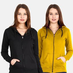 Fleximaa Women Multicoloured Hooded Sweatshirt-picture-32