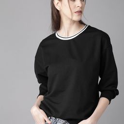 Roadster Women Black Solid Sweatshirt-picture-46
