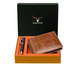 NAPA HIDE Men RFID Protected Genuine High Quality Leather Accessory Gift Set-image-82
